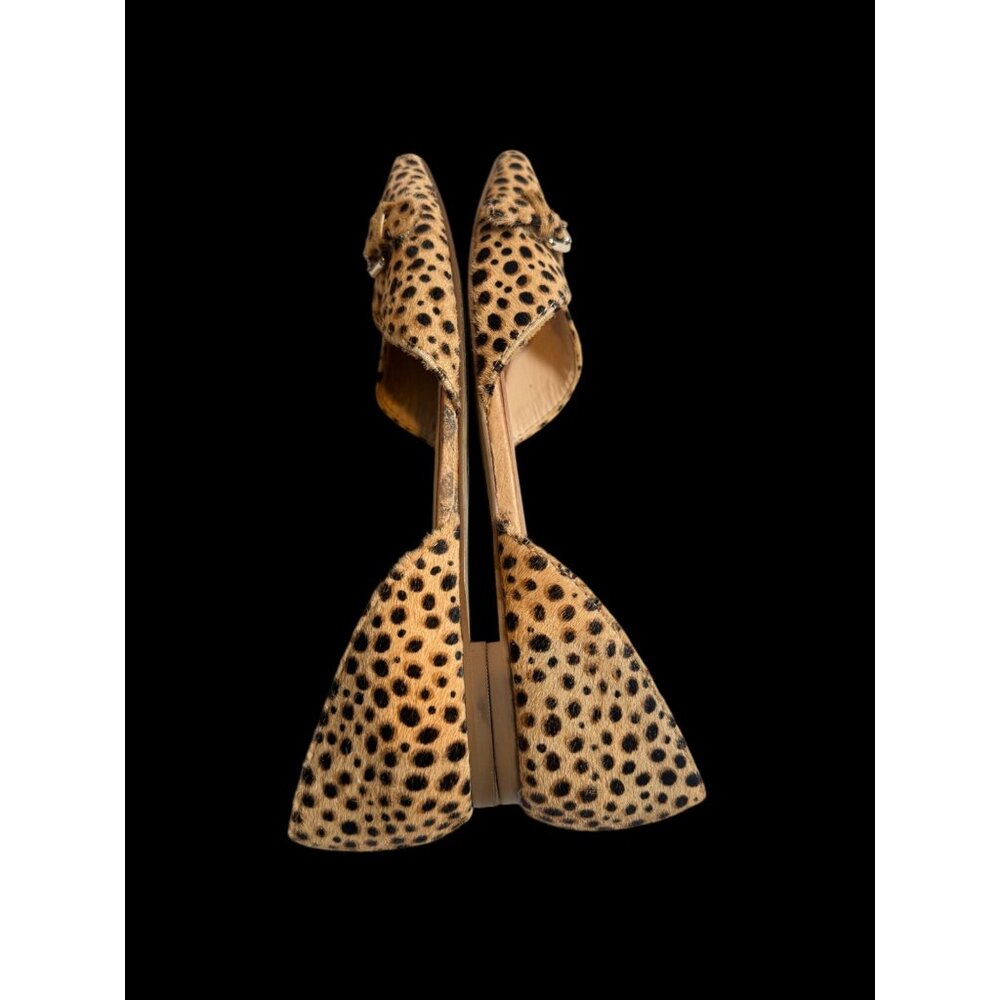 Dr. Scholls Womens Real Dyed Cow Fur D'Orsay Flats Leopard Print Sz. 6.5 - Picture 3 of 8